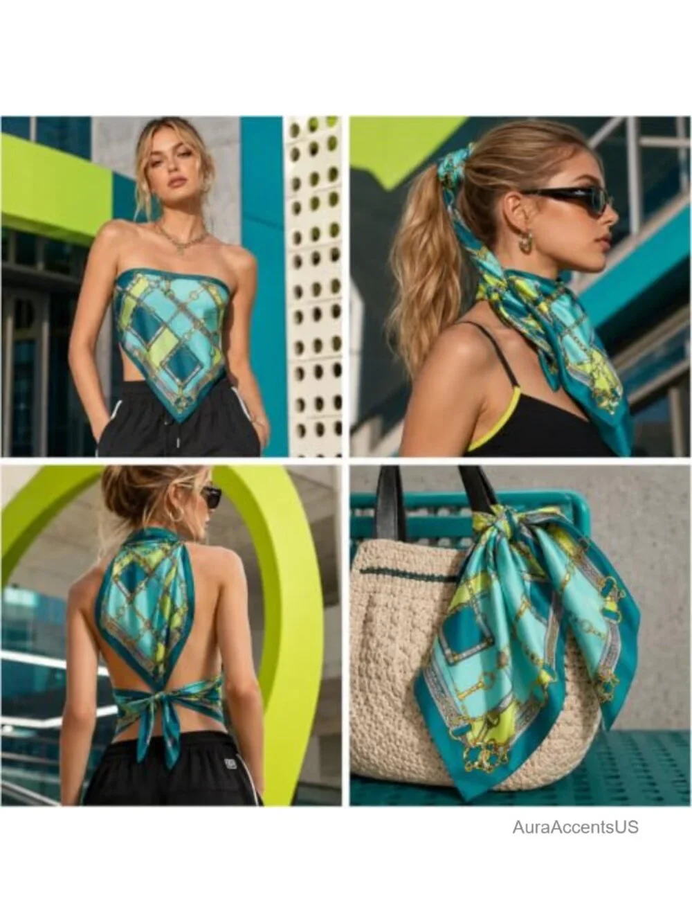Silk Like Satin Scarf Large Square Fashion Headscarf
